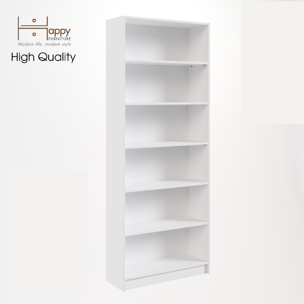 HAPPY FURNITURE , kệ sách 6 tầng - CATY , KSA_006 , 80cm x 28cm x 202cm