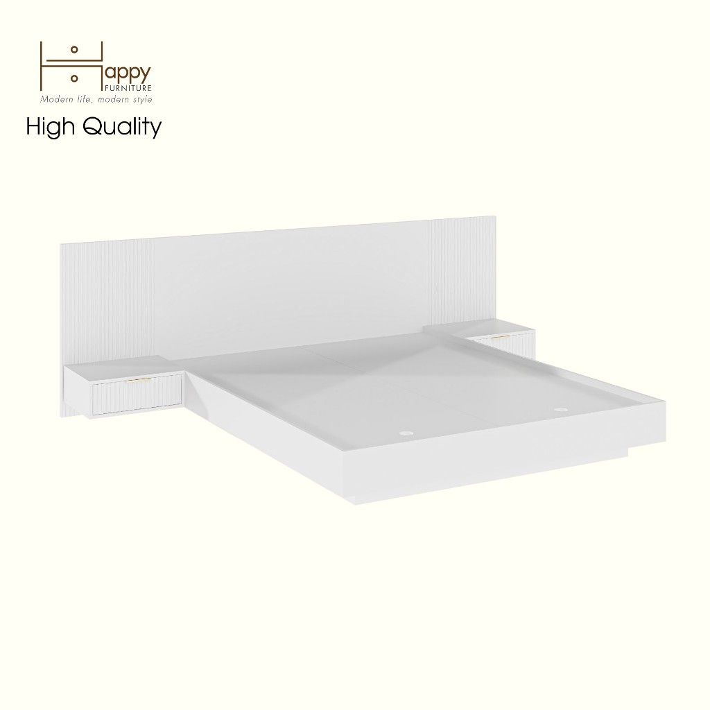 HAPPY FURNITURE , Giường kết hợp táp đầu giường - NAMI , GNG_214 GNG_215 GNG_216 GNG_217 , 205cm x 26cm DxC