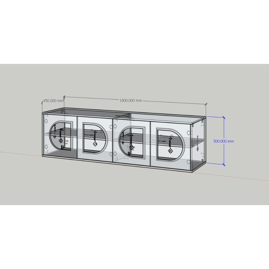 HAPPY FURNITURE , Kệ TV 4 cửa mở - MAY , KTV_093 , 180cm x 45cm x 50cm DxRxC