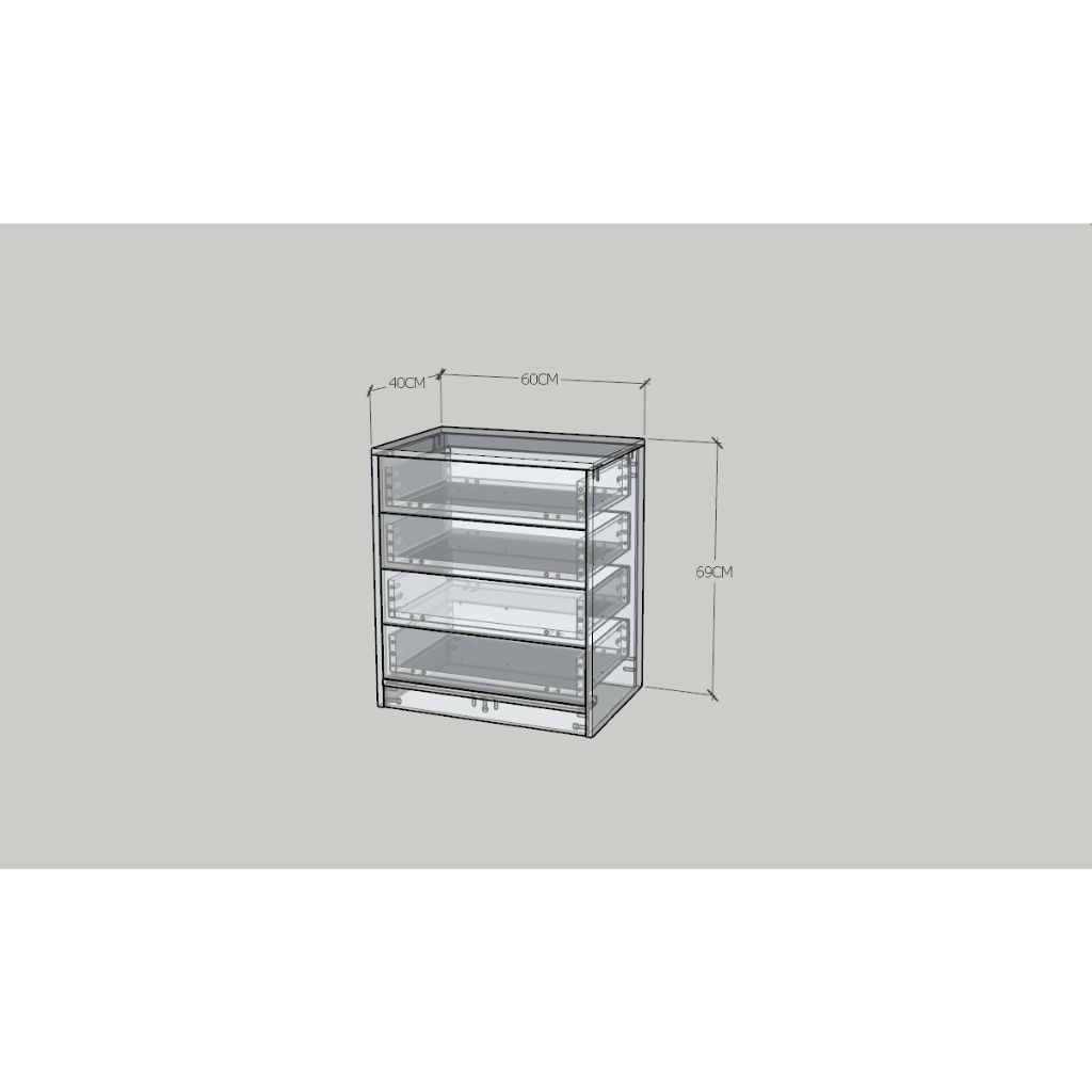 HAPPY FURNITURE , HEINEE - Tủ lưu trữ 4 ngăn kéo, THK_232 , 60cm x 40cm x 69cm DxRxC, sản phẩm phổ thông