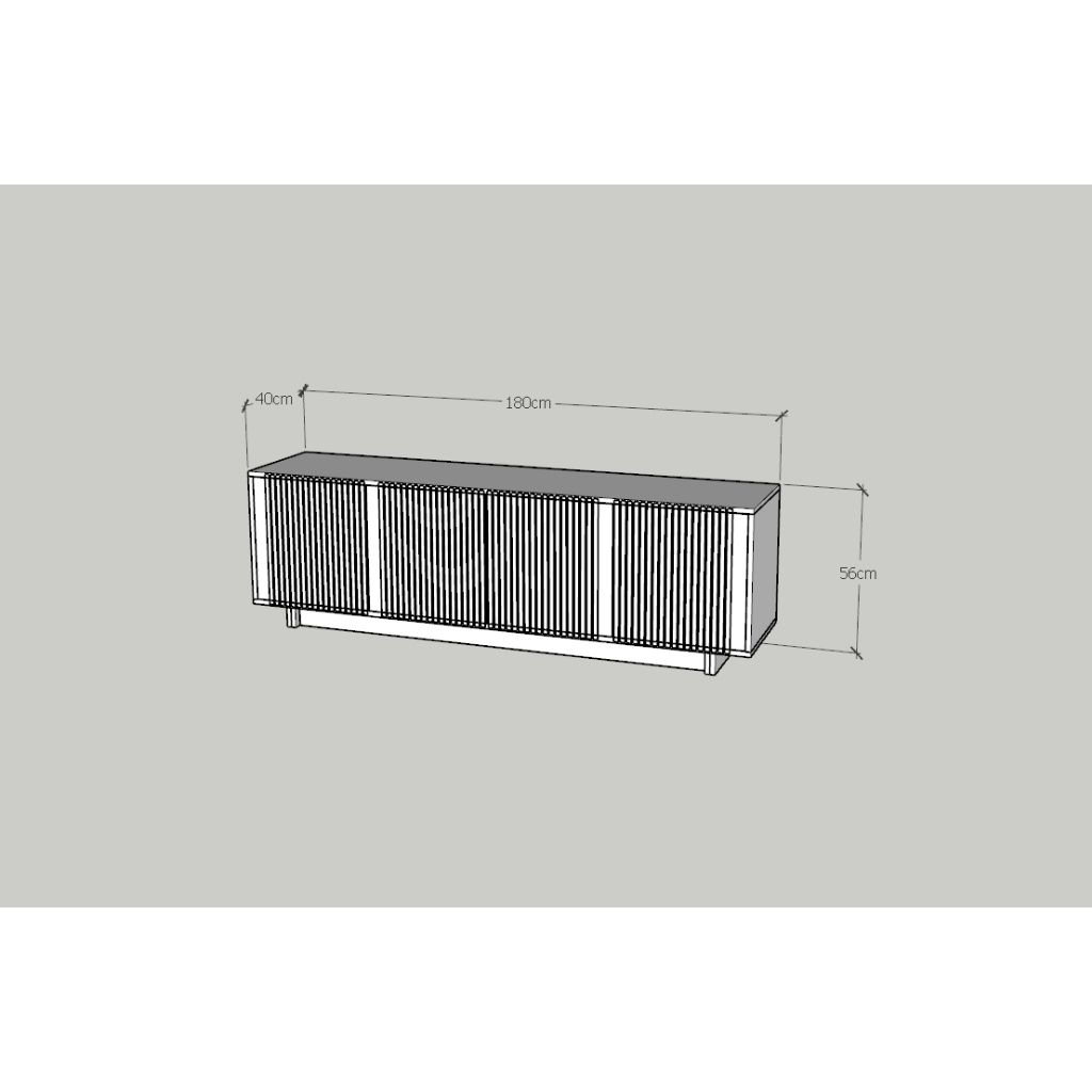 HAPPY FURNITURE , Kệ TV 4 cửa mở - NAMI, KTV_072 , 180cm x 40cm x 56cm DxRxC