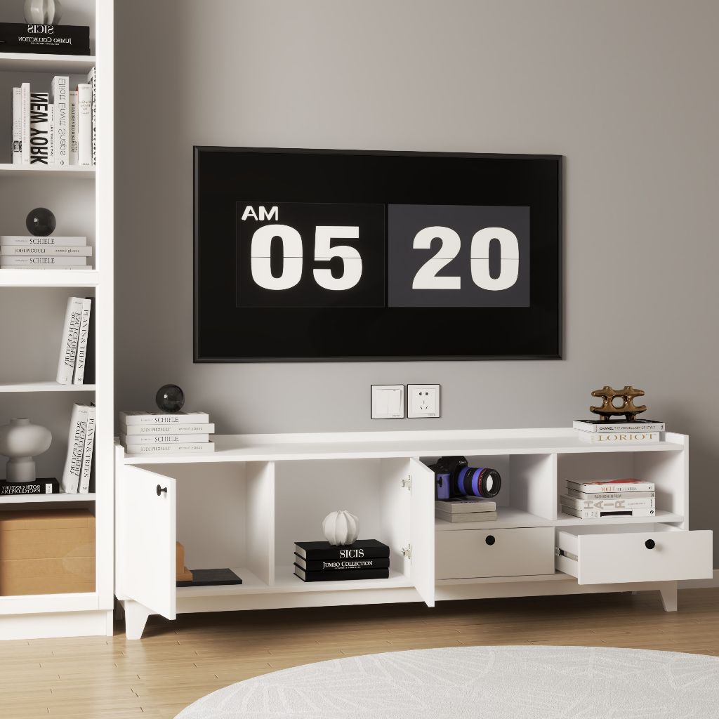 HAPPY FURNITURE , Kệ TV 6 ngăn kéo - KINA , KTV_010 , 180cm x 40cm x 56cm