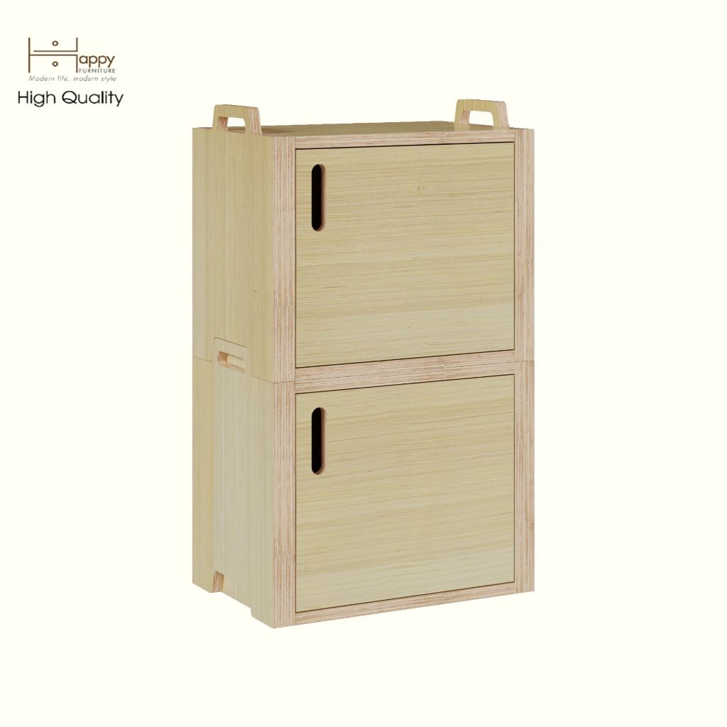 HAPPY FURNITURE , Gỗ tự nhiên , Tủ lưu trữ 2 cửa mở gỗ Plywood - GAMOR , TCM_204 , 45cm x 30cm x 76cm DxRxC