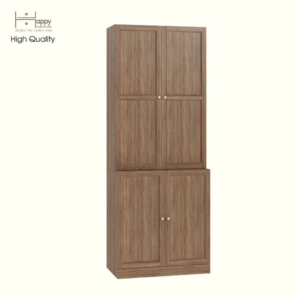 HAPPY FURNITURE , Kệ sách 4 cửa mở - LILY , KSA_045 , 81cm x 47cm x 212cm