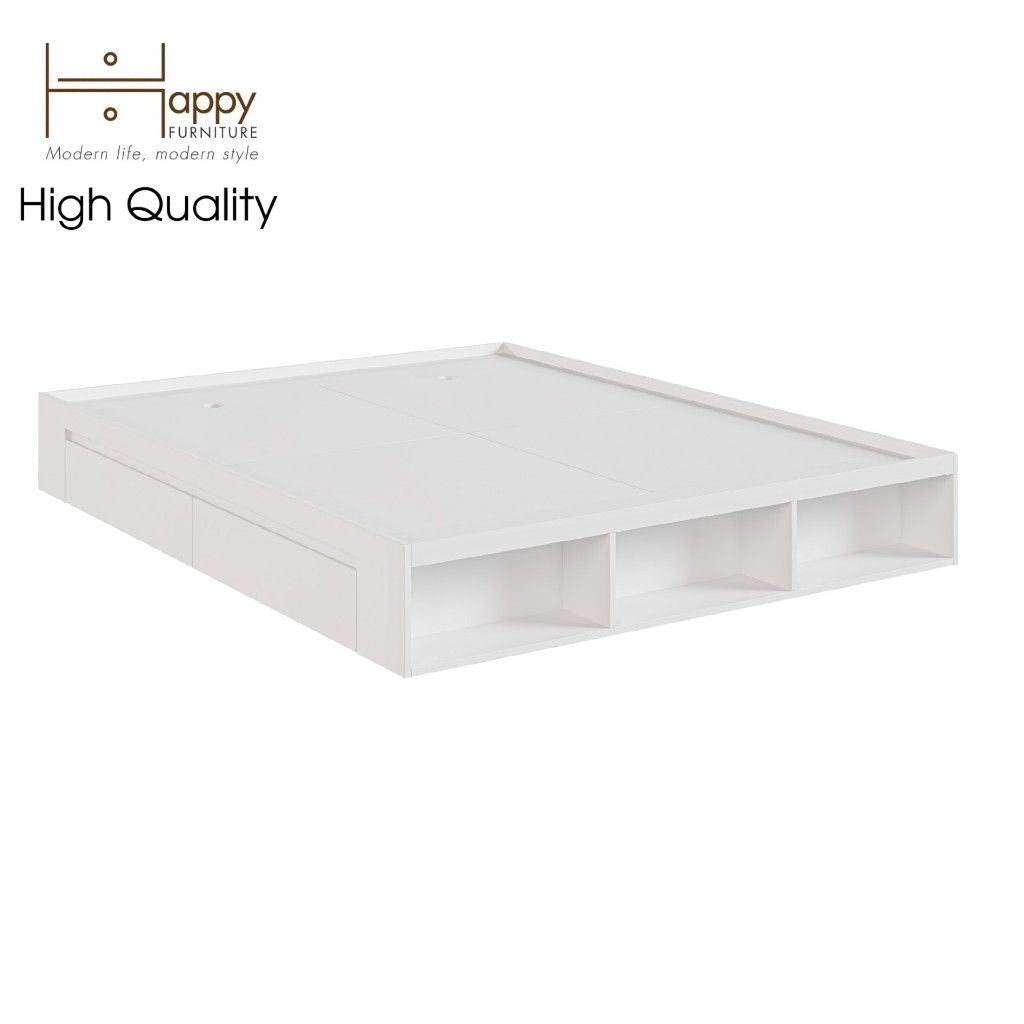 HAPPY FURNITURE , Giường ngủ nhiều ngăn không đầu giường - DASH , GNG_040 GNG_041 GNG_042 GNG_043 , 204x28cm , dài x cao