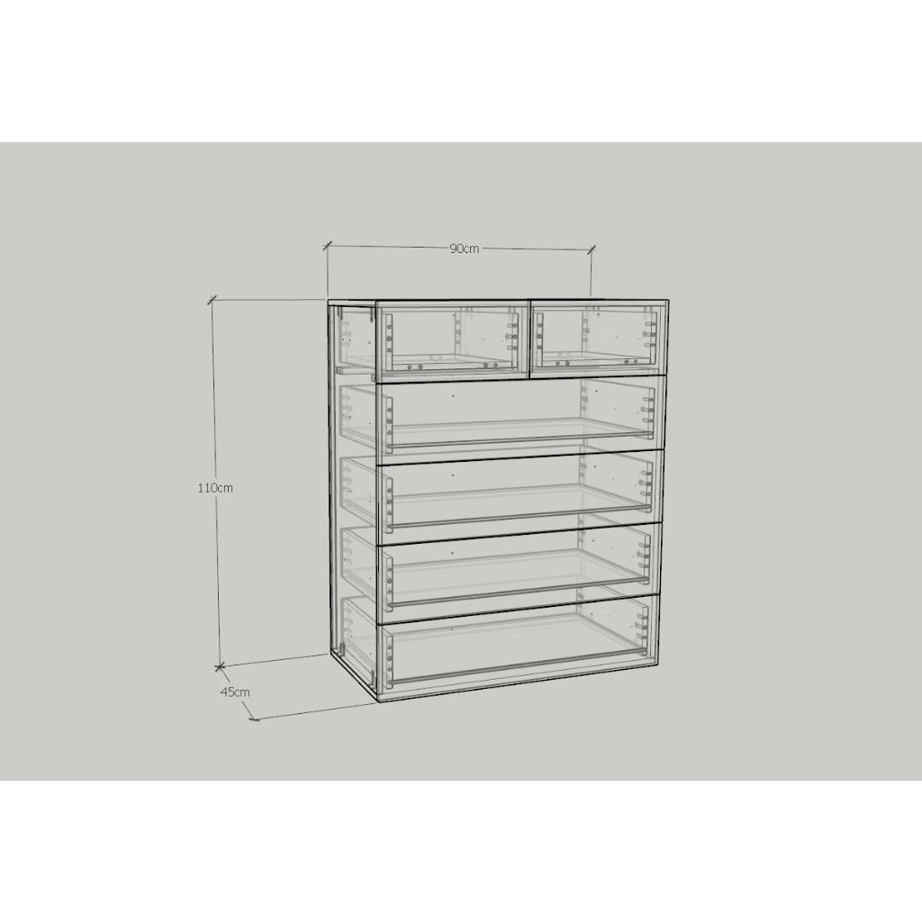 HAPPY FURNITURE , Tủ đựng đồ 6 hộc kéo - WESLEY , THK_050 , 90cm x 45cm x 110cm