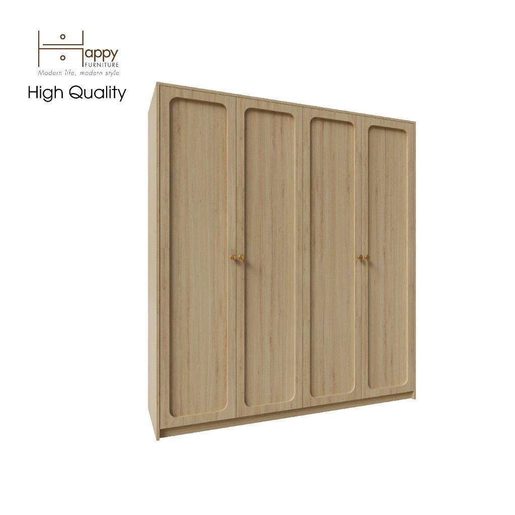 HAPPY FURNITURE , Tủ quần áo 4 cửa mở - ELEGANT , TCM_083 , 180cm x 54cm x 200cm