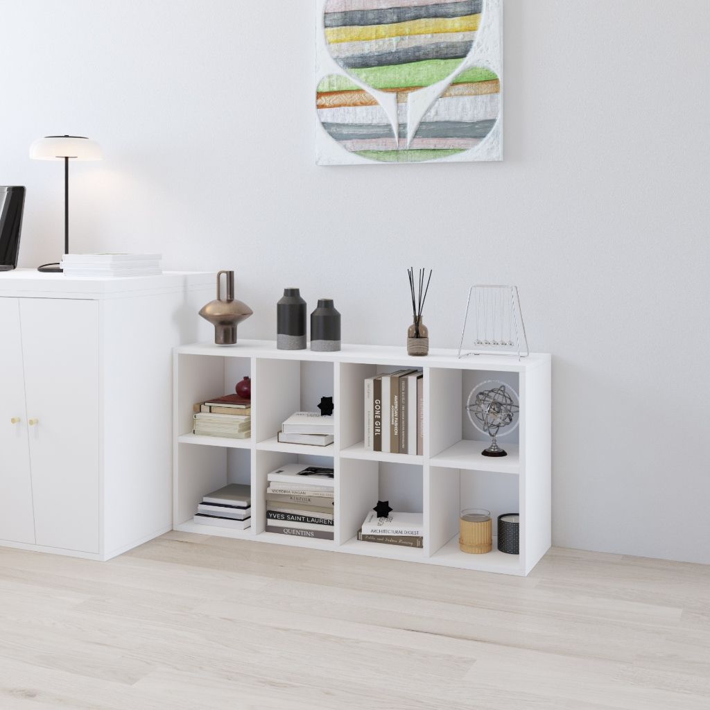 HAPPY FURNITURE , Kệ sách 8 ngăn - CHANN, KSA_101 , 106cm x 28cm x 54cm DxRxC