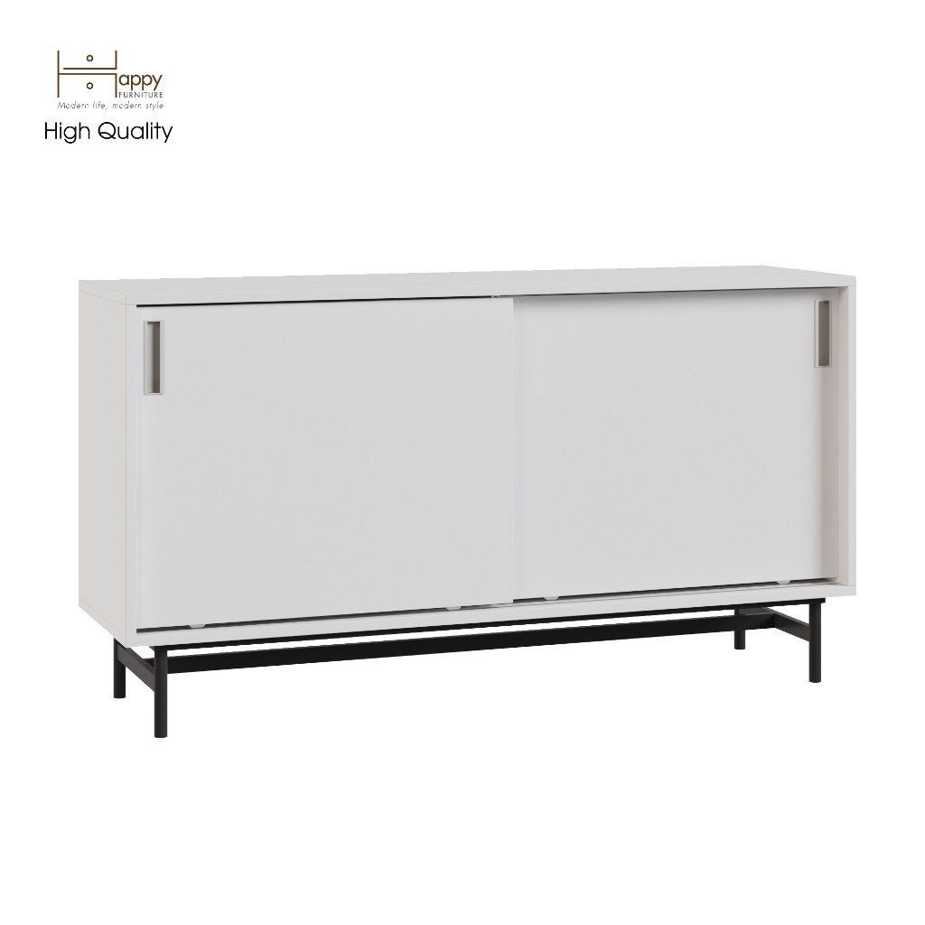 HAPPY FURNITURE , Tủ đựng đồ 2 cánh lùa chân sắt - LUCA , TCL_020 , 128cm x 36cm x 70cm