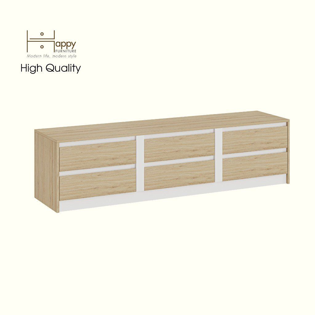 HAPPY FURNITURE , Tủ lưu trữ 6 ngăn kéo - ELIS , THK_337 , 181cm x 45cm x 47cm DxRxC