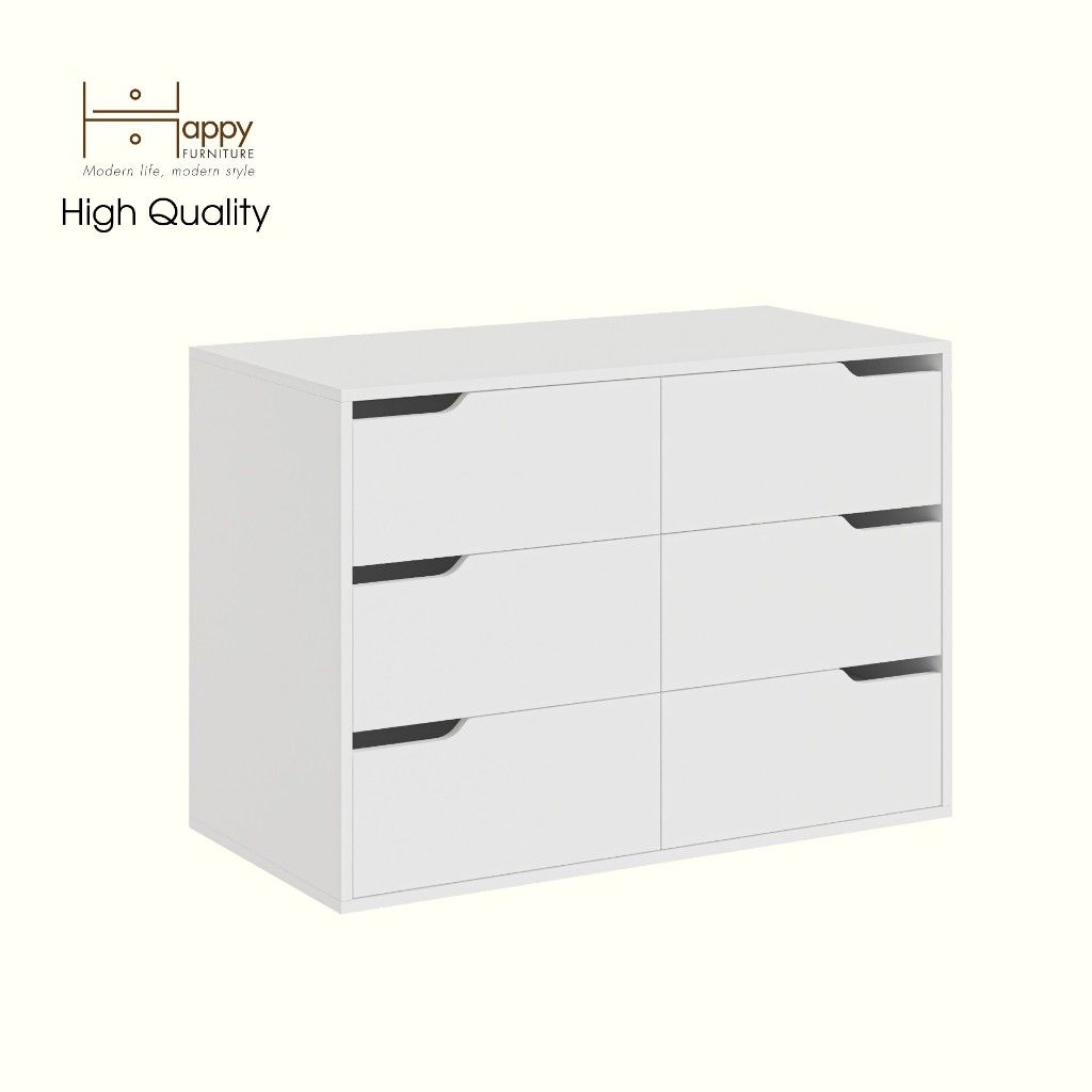 HAPPY FURNITURE , Tủ lưu trữ 6 ngăn kéo - ASO, THK_341 , 100cm x 50cm x 70cm DxRxC