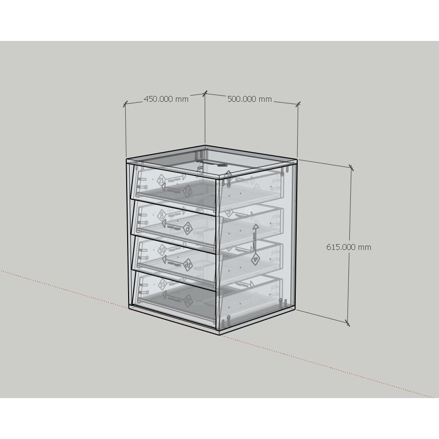 HAPPY FURNITURE , Tủ lưu trữ 4 ngăn kéo - CALYN , THK_311 , 50cm x 45cm x 62cm DxRxC