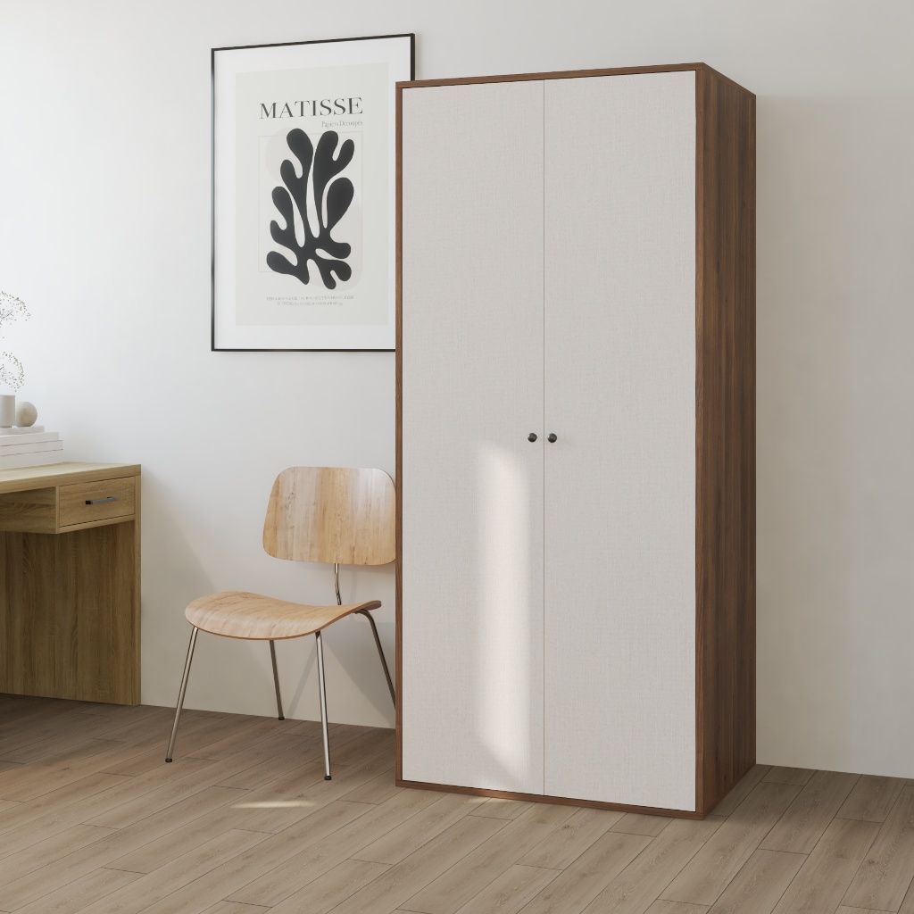 HAPPY FURNITURE , Tủ quần áo 2 cửa mở - LIVIK, TCM_235 , 80cm x 59cm x 180cm DxRxC