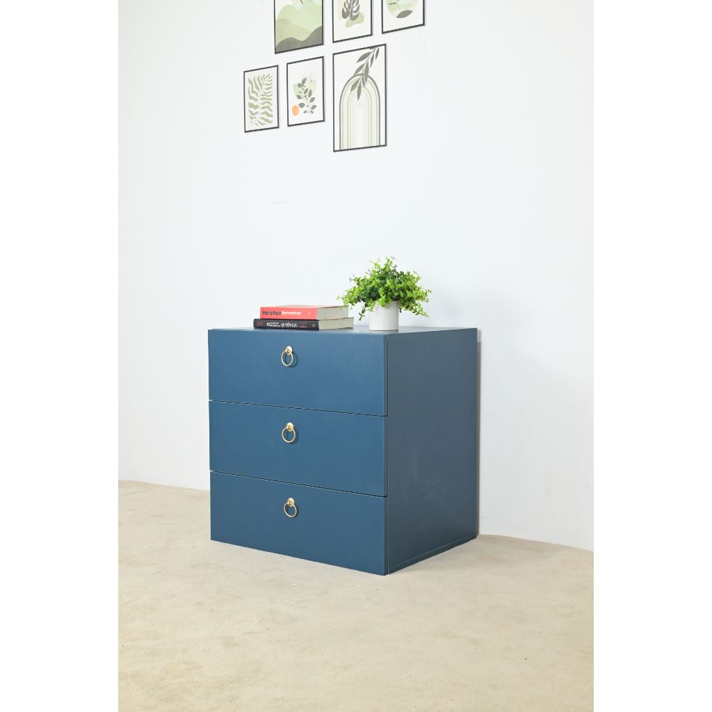 HAPPY FURNITURE , Tủ đựng đồ 3 ngăn kéo - WESLEY , THK_043 , 60cm x 45cm x 60cm