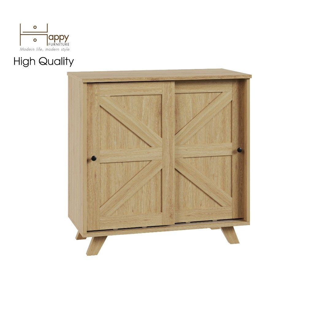 HAPPY FURNITURE , Tủ lưu trữ 2 cửa lùa - LILY , TCL_003 , 81cm x 40cm x 81cm