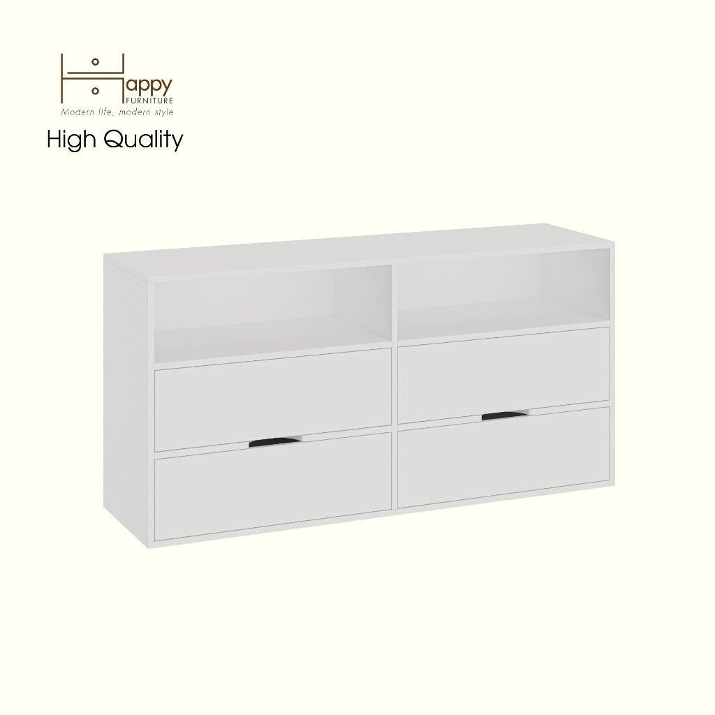HAPPY FURNITURE , Tủ lưu trữ 4 ngăn kéo - LAYLA , THK_330 , 140cm x 40cm x 70cm DxRxC