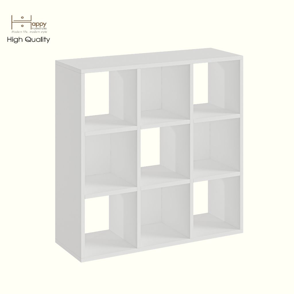 HAPPY FURNITURE , Kệ sách 9 ngăn - CHANN, KSA_112 , 80cm x 28cm x 80cm DxRxC
