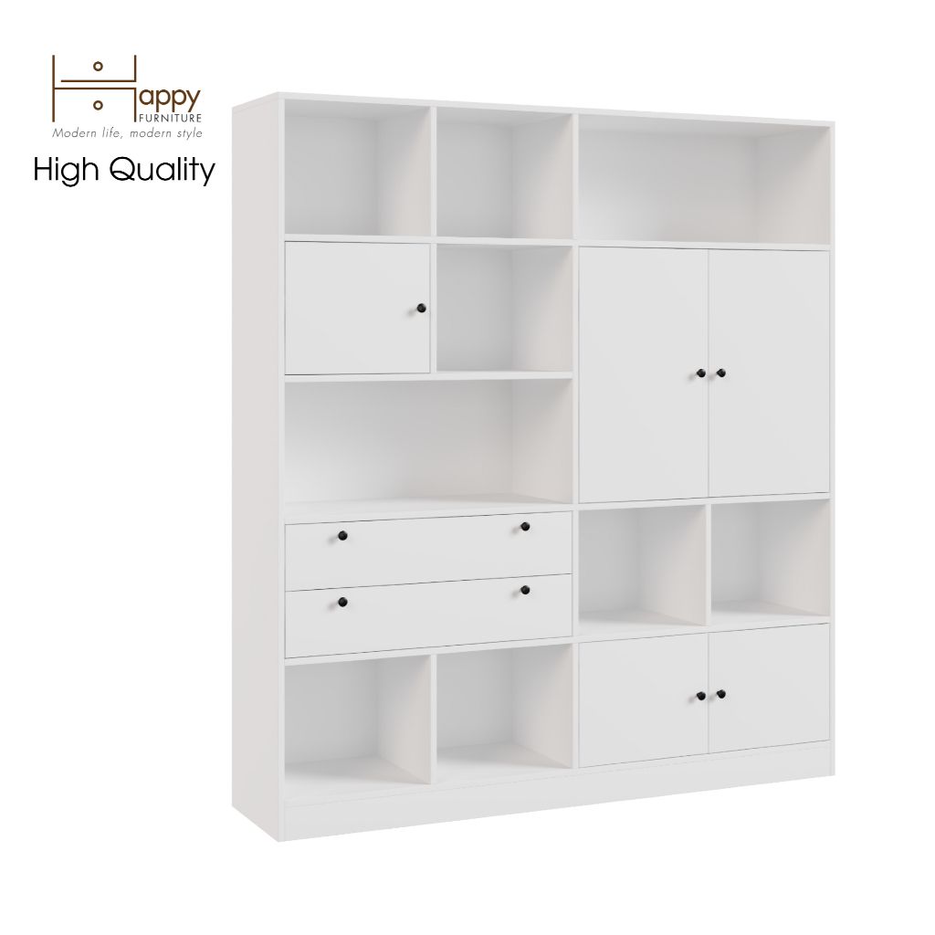 HAPPY FURNITURE , Kệ sách nhiều ngăn - CATY , KSA_026 , 160cm x 38cm x 180cm