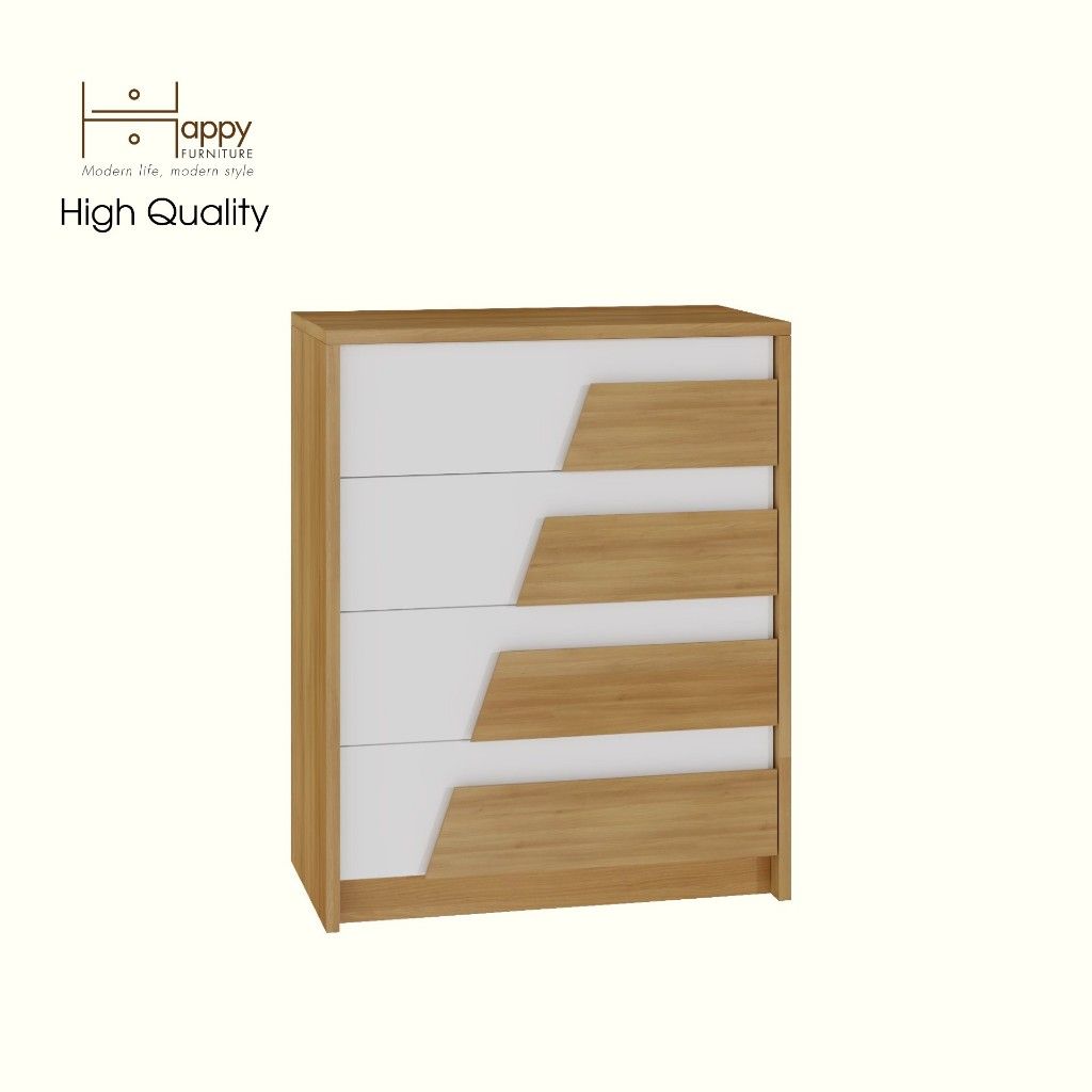 HAPPY FURNITURE , Tủ lưu trữ 4 ngăn kéo - PONIX , THK_112 , 60cm x 32cm x 74cm