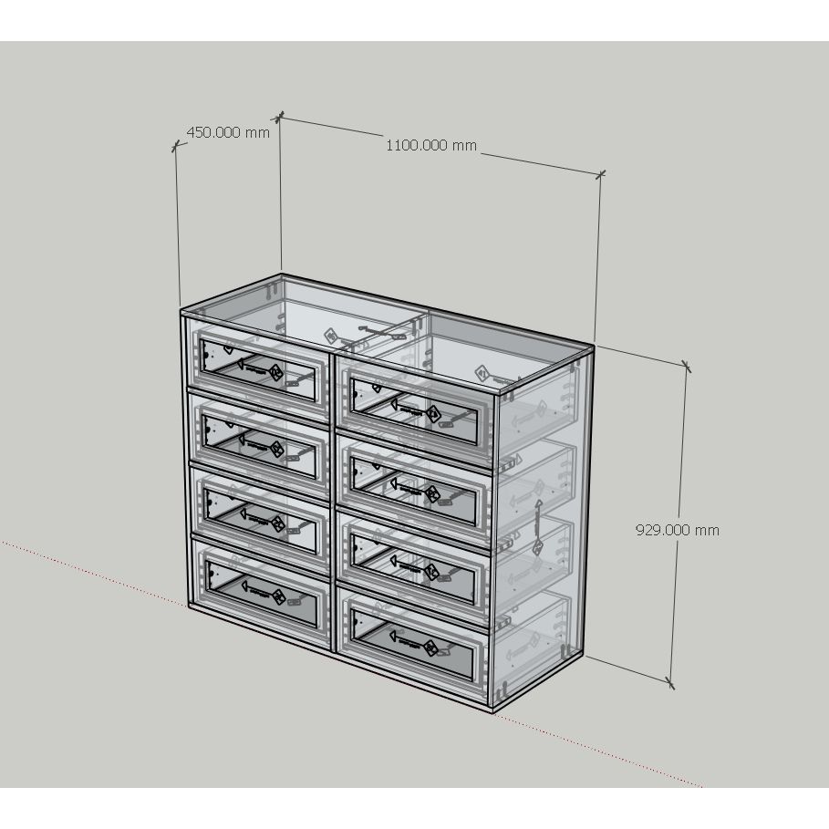 HAPPY FURNITURE , Tủ lưu trữ 8 ngăn kéo - MAY , THK_304 , 110cm x 45cm x 93cm DxRxC