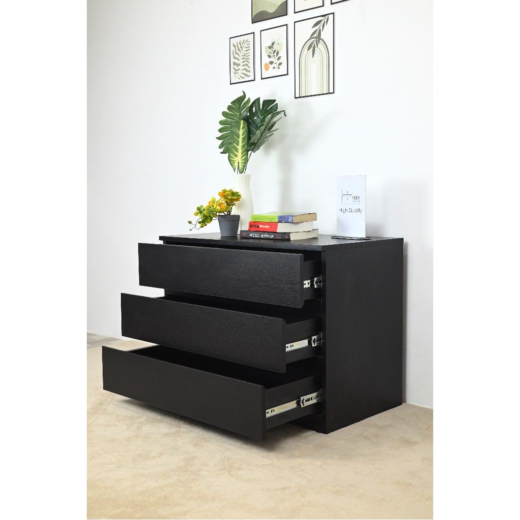 HAPPY FURNITURE , Tủ đựng đồ 3 ngăn kéo - OLA , THK_088 , 80cm x 45cm x 60cm