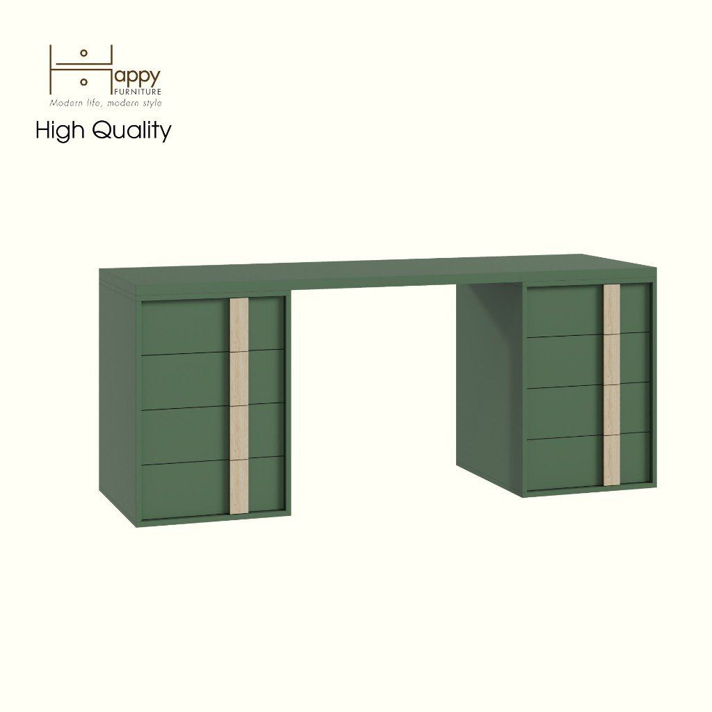 HAPPY FURNITURE , Bàn làm việc 8 ngăn kéo - SPACE, BAN_145 , 180cm x 59cm x 75cm DxRxC