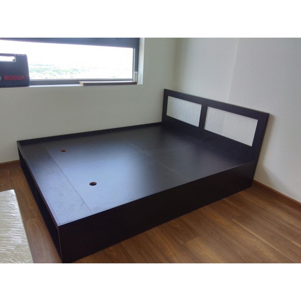 HAPPY FURNITURE , Giường ngủ 2 ngăn đựng đồ - ROTAN , GNG_126 GNG_127 GNG_128 GNG_129 , 205cm x 32cm