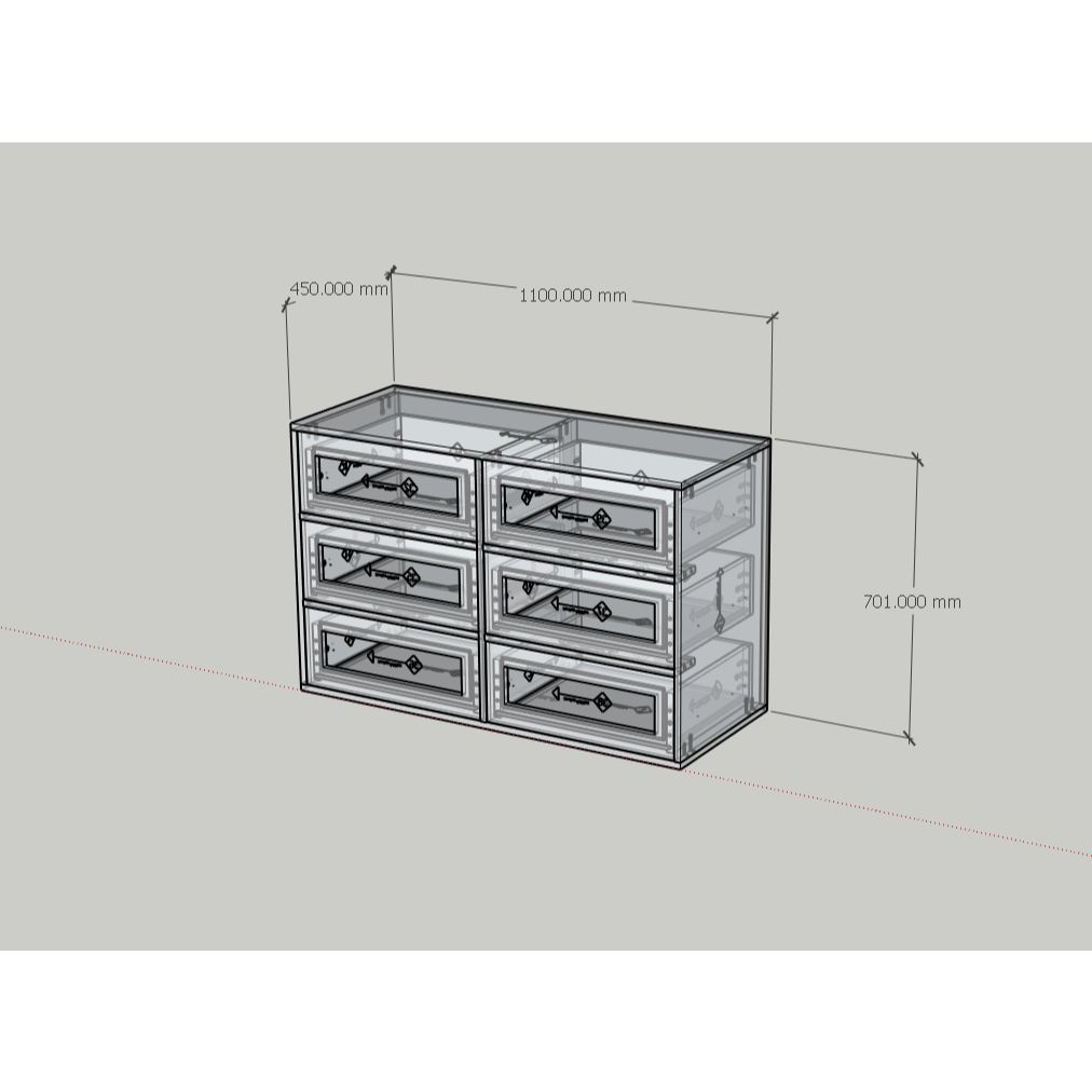 HAPPY FURNITURE , Tủ lưu trữ 6 ngăn kéo - MAY , THK_303 , 110cm x 45cm x 70cm DxRxC