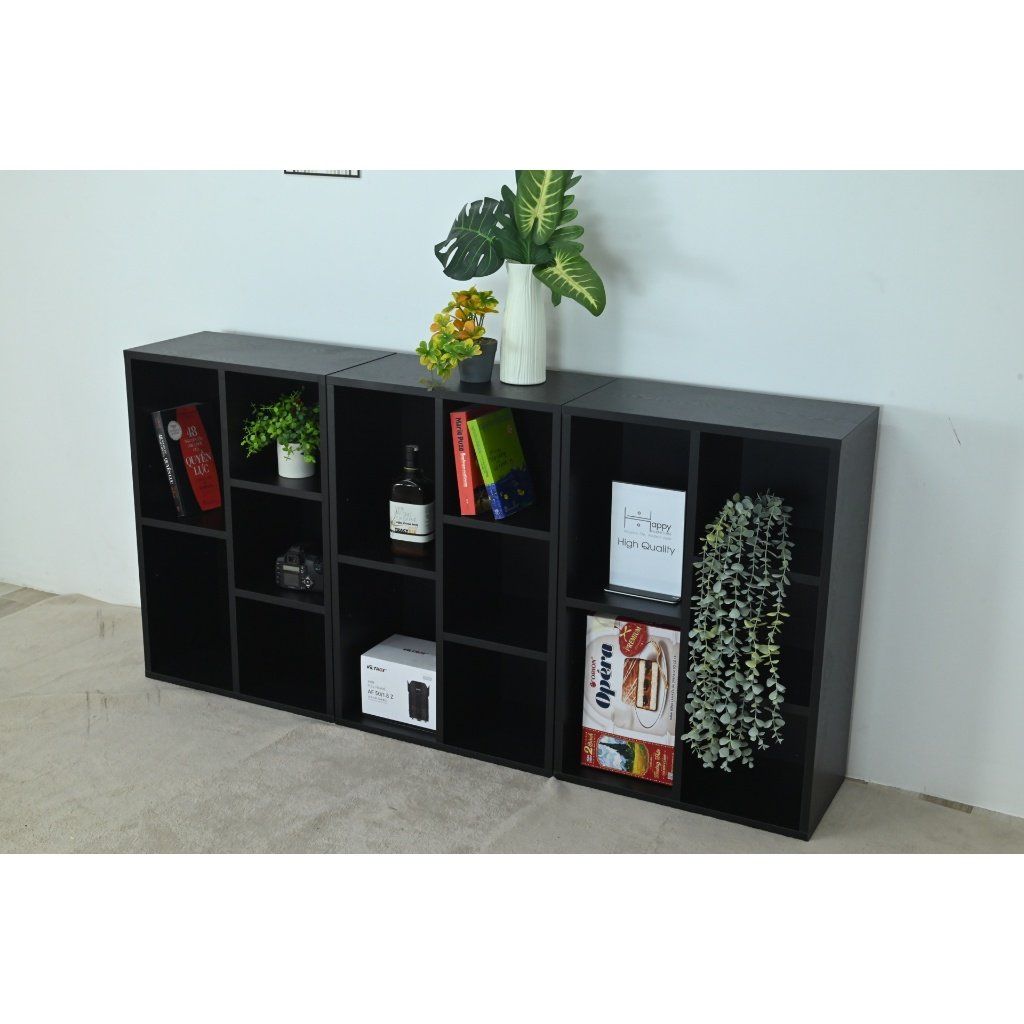 HAPPY FURNITURE , COMBO 3 kệ sách 5 ngăn - CATY , KSA_091, 156cm x 28cm x 77cm DxRxC