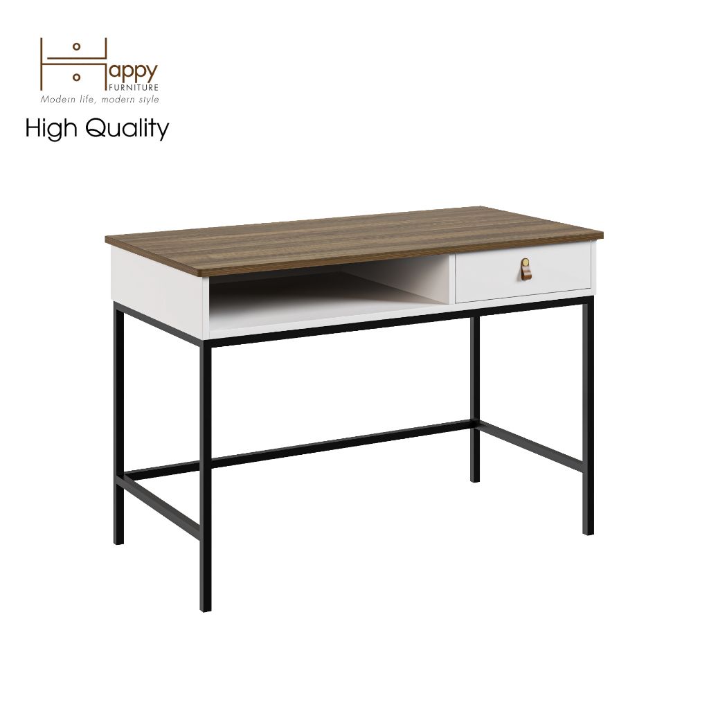 HAPPY FURNITURE , Bàn làm việc đơn chân sắt - NOMIA , BAN_038 , 110cm x 55cm x 75cm