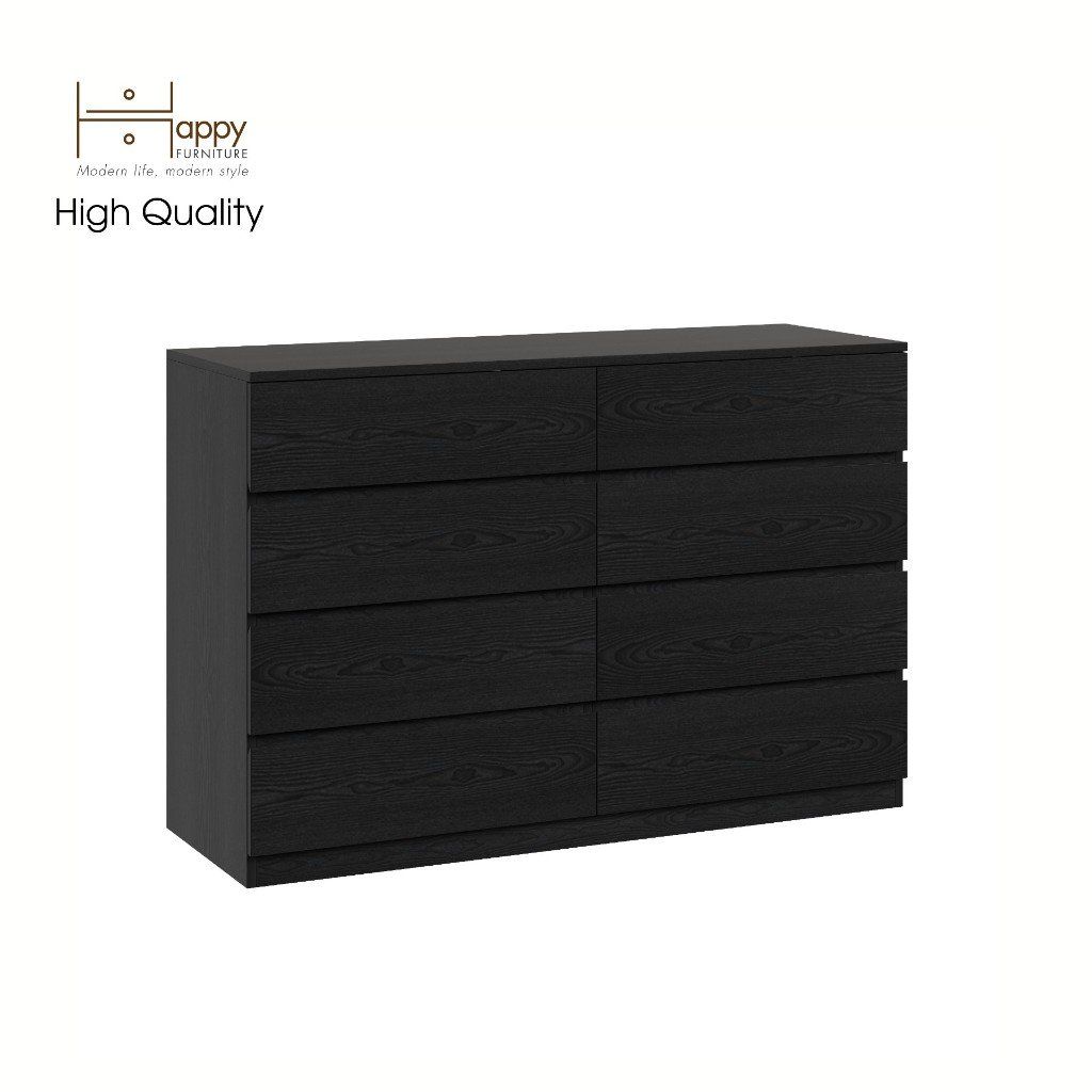 HAPPY FURNITURE , Tủ lưu trữ 8 ngăn kéo - OLA , THK_086 , 128cm x 45cm x 86cm