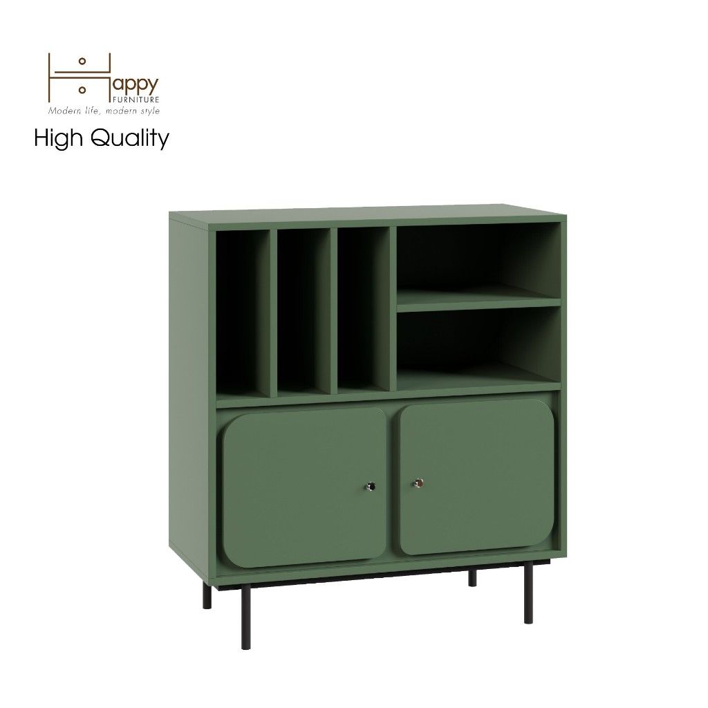 HAPPY FURNITURE , Tủ lưu trữ nhiều ngăn chân sắt - SWEETY , TCM_060 , 86cm x 40cm x 95cm