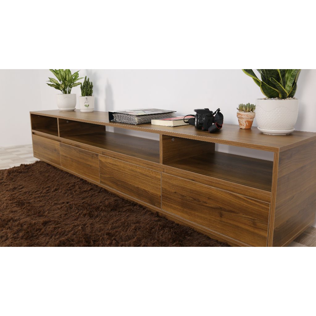 HAPPY FURNITURE , Kệ TIVI 4 ngăn kéo - ZANE , KTV_021 , 220cm x 40cm x 45cm