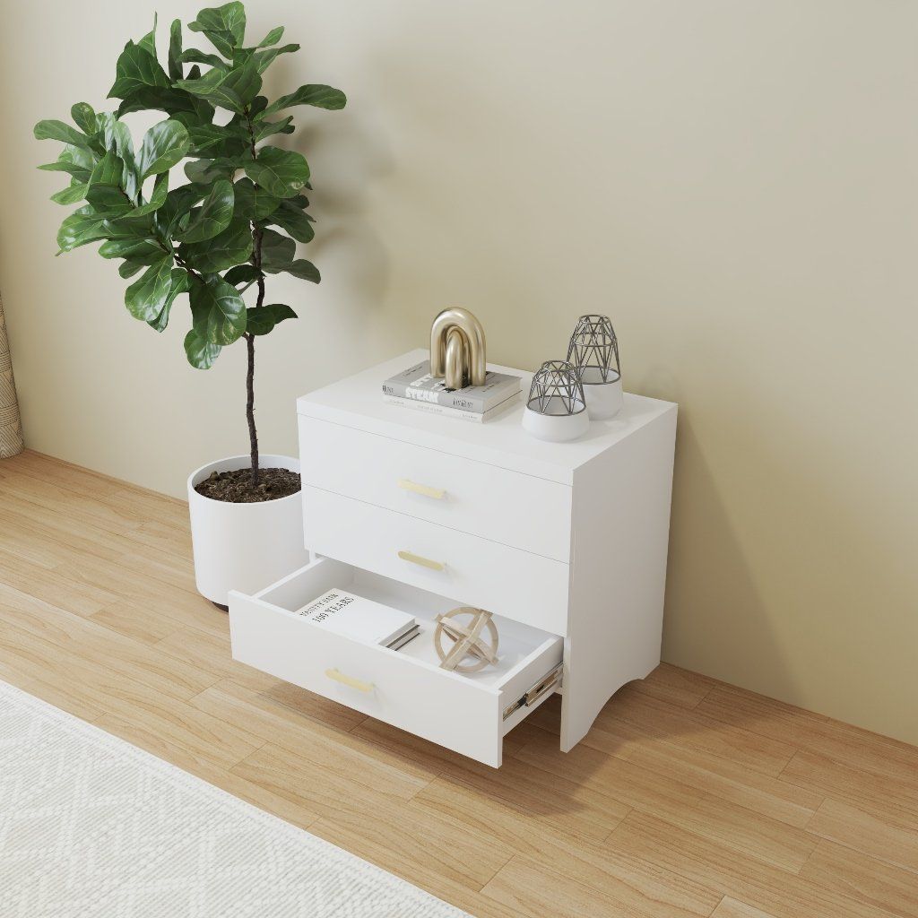 HAPPY FURNITURE , Tủ lưu trữ 3 ngăn kéo - CHEVY, THK_262 , 70cm x 45cm x 65cm DxRxC