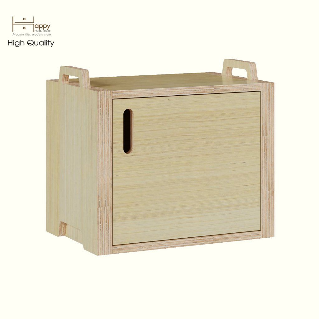 HAPPY FURNITURE , Gỗ tự nhiên , Táp đầu giường 1 cửa mở gỗ Plywood - GAMOR , TCM_203 , 45cm x 30cm x 40cm DxRxC