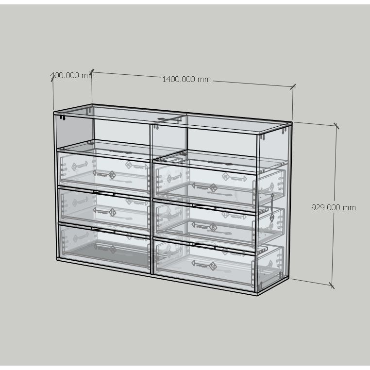 HAPPY FURNITURE , Tủ lưu trữ 6 ngăn kéo - LAYLA , THK_331 , 140cm x 40cm x 93cm DxRxC