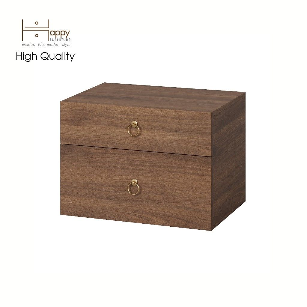HAPPY FURNITURE , Táp đầu giường 2 hộc kéo - WESLEY , THK_049 , 56cm x 40cm x 40cm