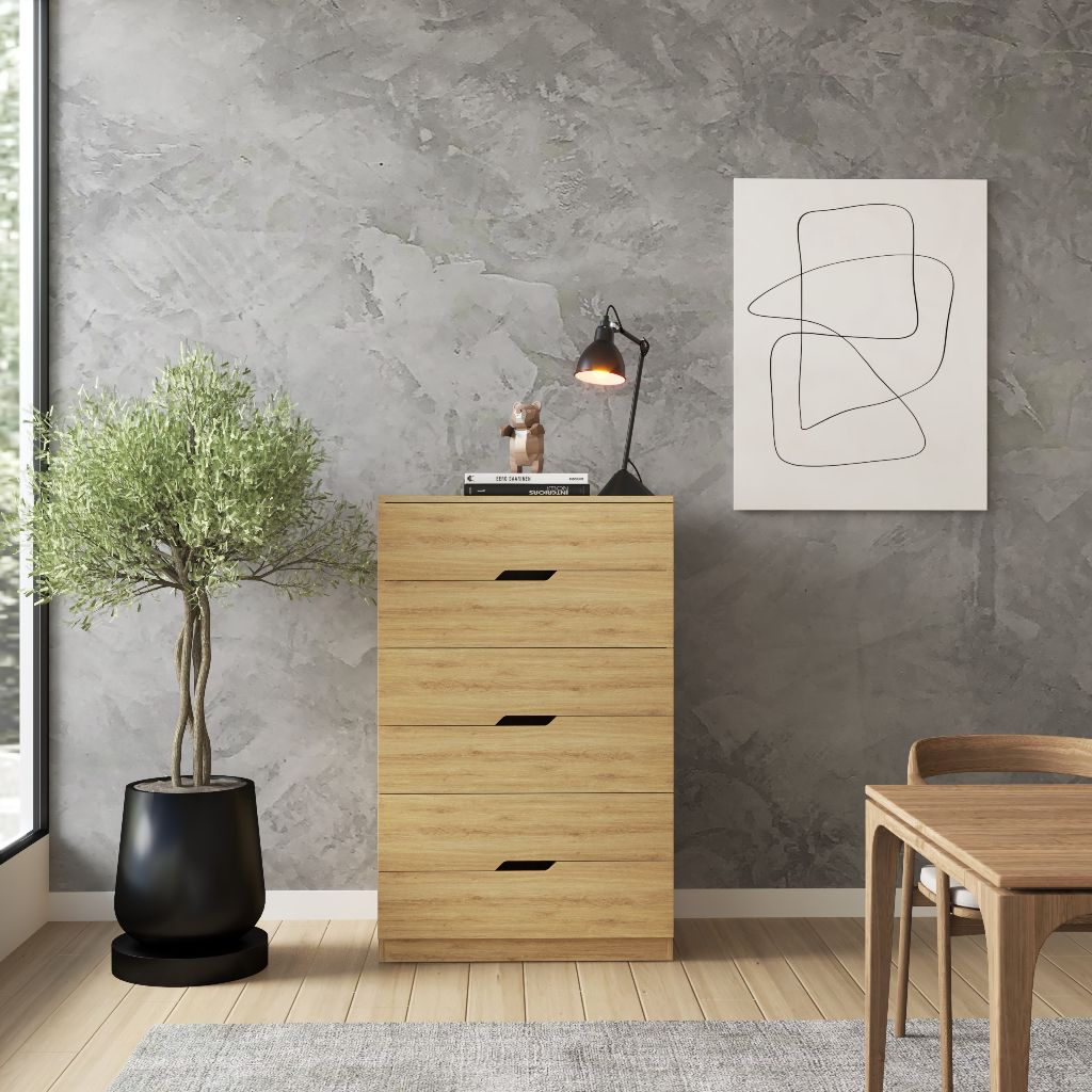 HAPPY FURNITURE , Tủ đựng đồ 6 ngăn kéo - DASH , THK_054 , 76cm x 46cm x 120cm