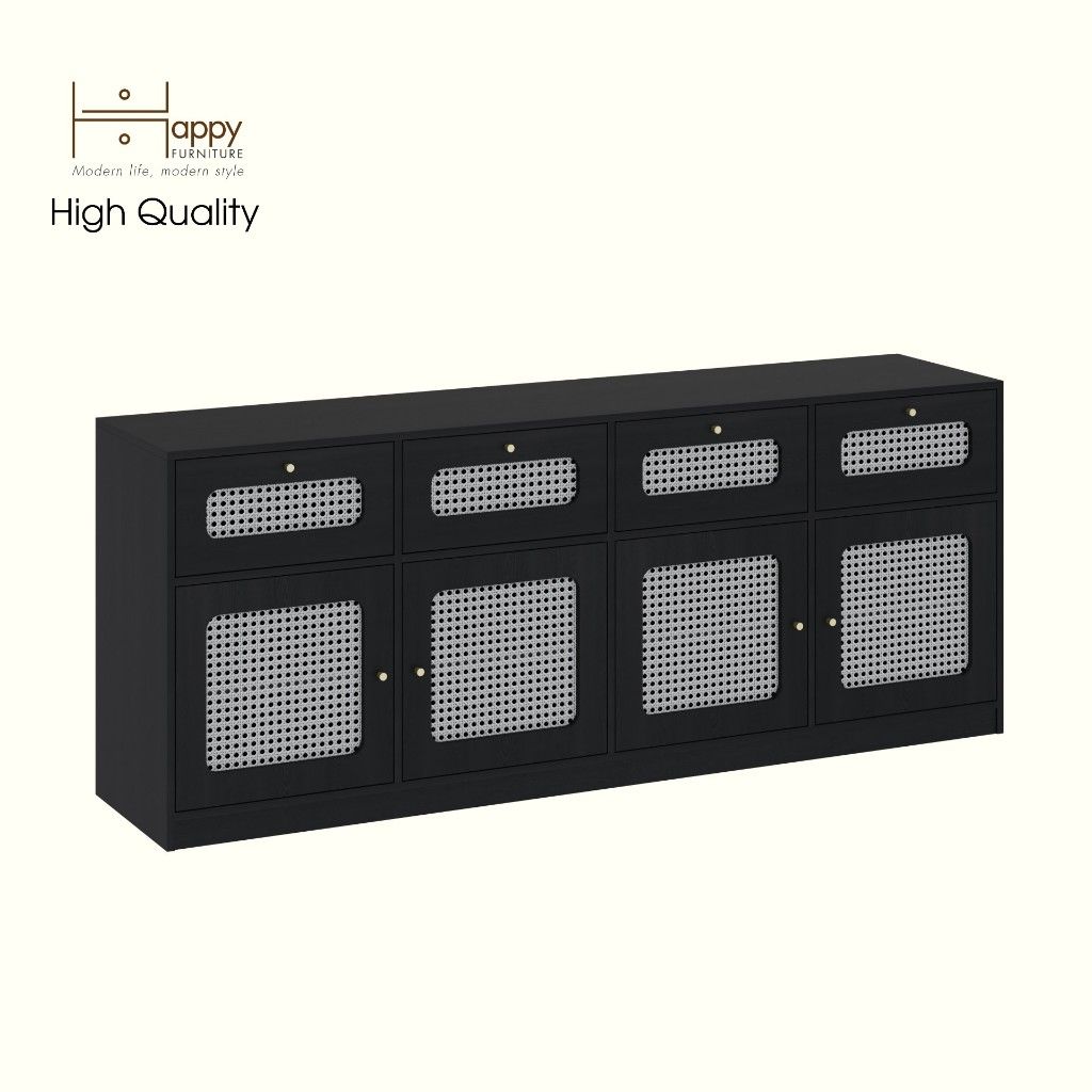HAPPY FURNITURE , Kệ TV 4 ngăn kéo 4 cửa mở - MAY , KTV_097 , 200cm x 45cm x 80cm DxRxC