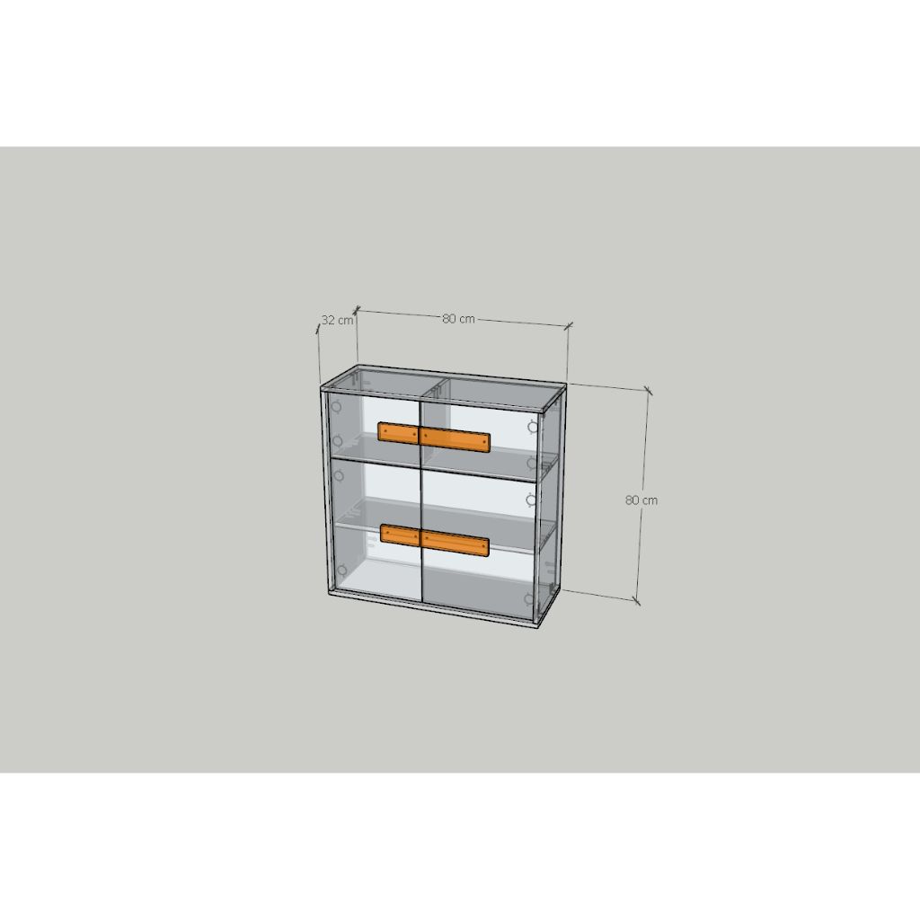 HAPPY FURNITURE , Tủ lưu trữ 4 cửa mở - SPACE, TCM_237 , 80cm x 32cm x 80cm DxRxC