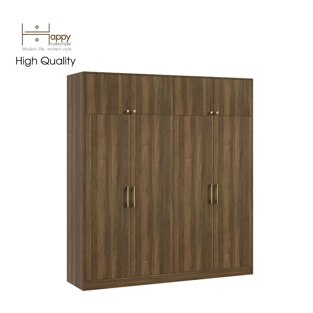 HAPPY FURNITURE , Tủ quần áo 2mx2m2 - ELEGANT , TCM_047 , 200cm x 54cm x 220cm