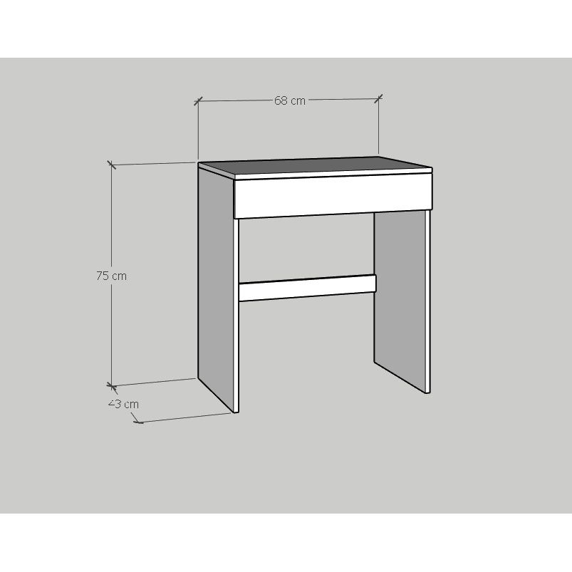 HAPPY FURNITURE , Bàn trang điểm tối giản - MACRO , BAN_007 , 68cm x 45cm x 75cm