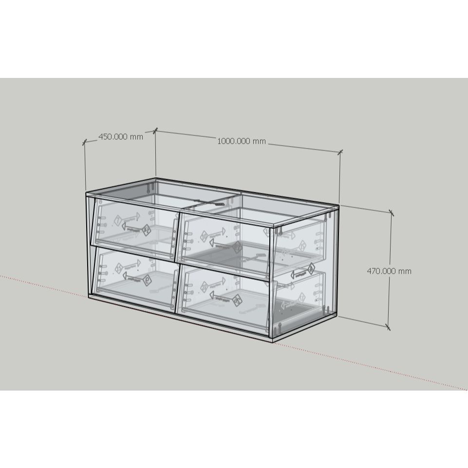 HAPPY FURNITURE , Tủ lưu trữ 4 ngăn kéo - CALYN , THK_313 , 100cm x 45cm x 47cm DxRxC