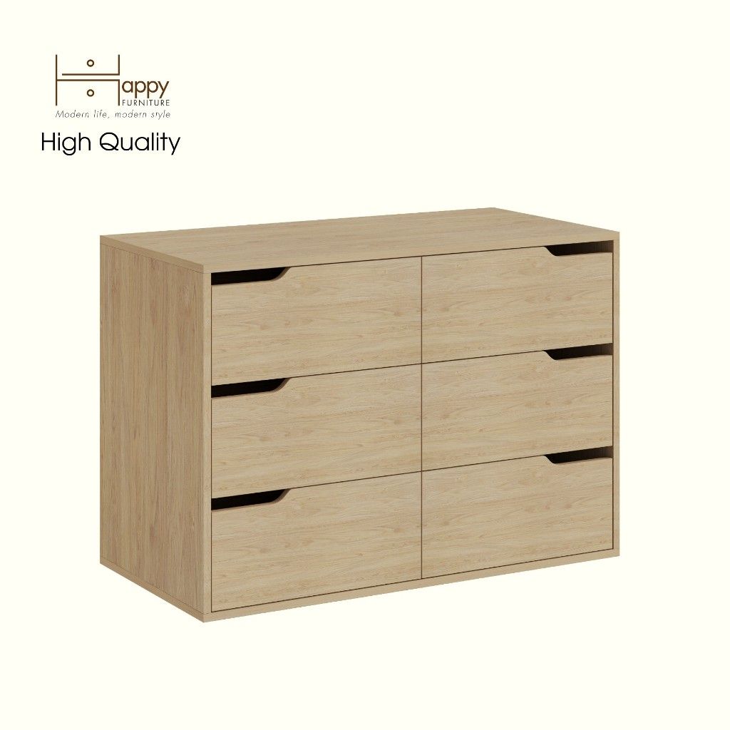 HAPPY FURNITURE , Tủ lưu trữ 6 ngăn kéo - ASO, THK_341 , 100cm x 50cm x 70cm DxRxC