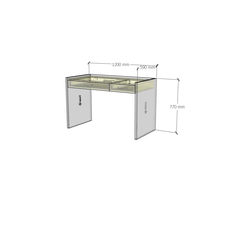 HAPPY FURNITURE , Bàn làm việc 2 ngăn kéo - VIGGO , BAN_088 , 120cm x 59cm x 77cm