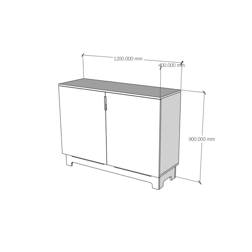 HAPPY FURNITURE , Tủ lưu trữ 2 cánh mở - MOLLY , TCM_103 , 120cm x 40cm x 90cm