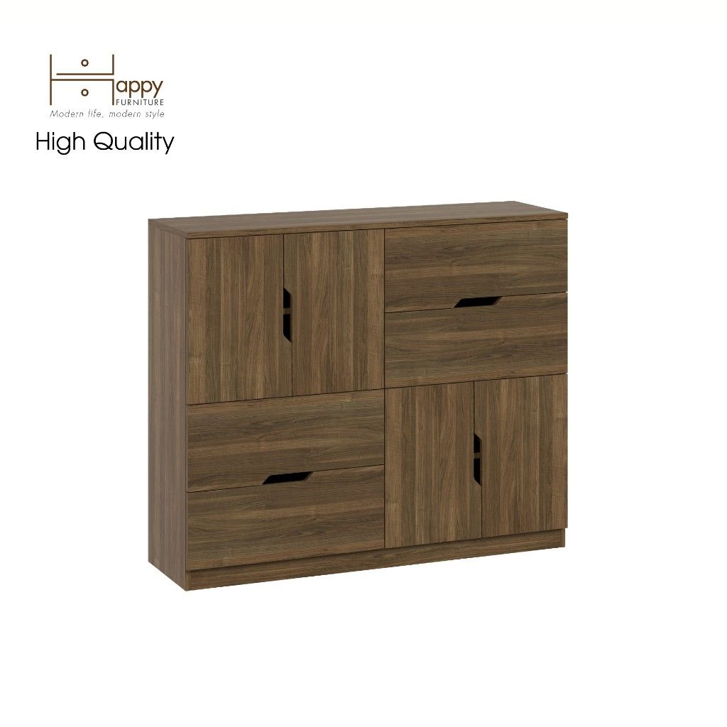 HAPPY FURNITURE , Tủ lưu trữ 4 cửa mở 4 ngăn kéo - DASH , THK_057 , 120x35x100cm
