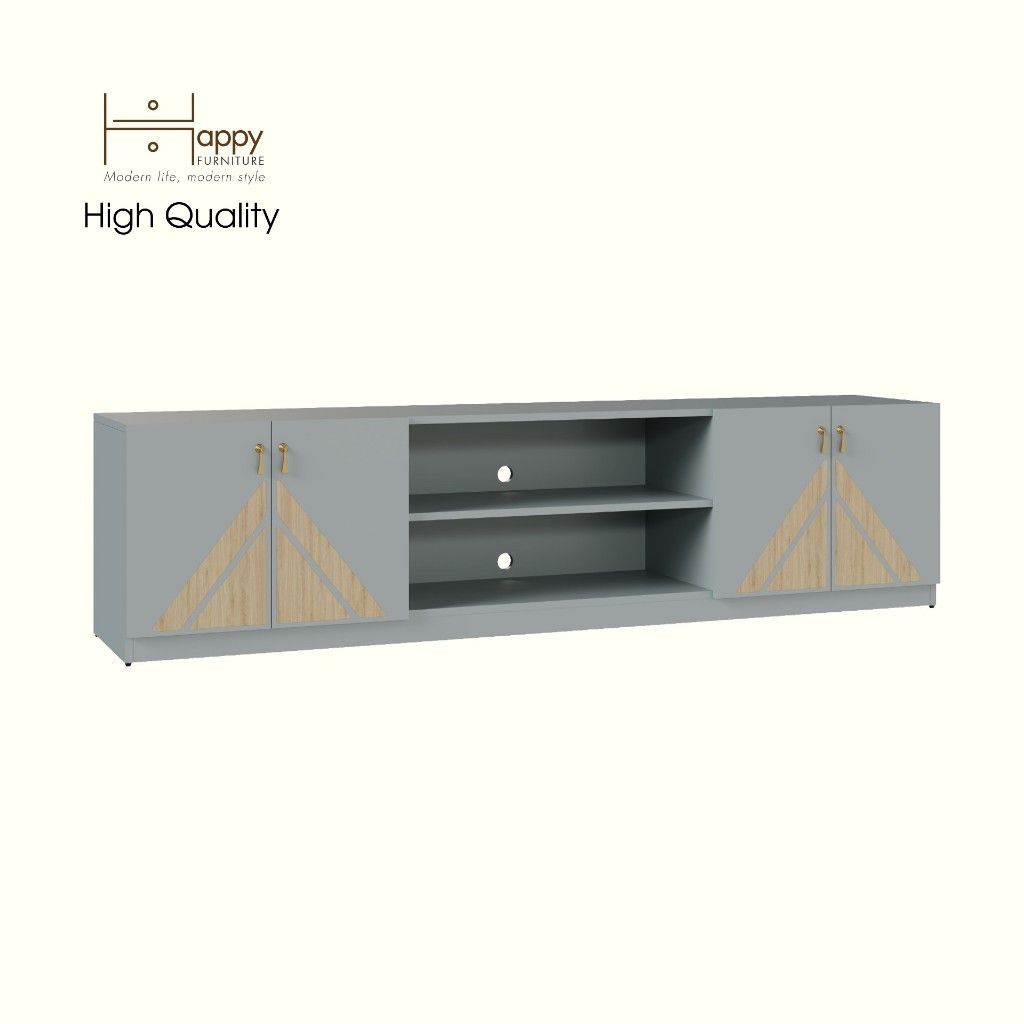 HAPPY FURNITURE , Kệ TV 4 cửa mở - CHARIS , KTV_029 , 200cm x 40cm x 50cm
