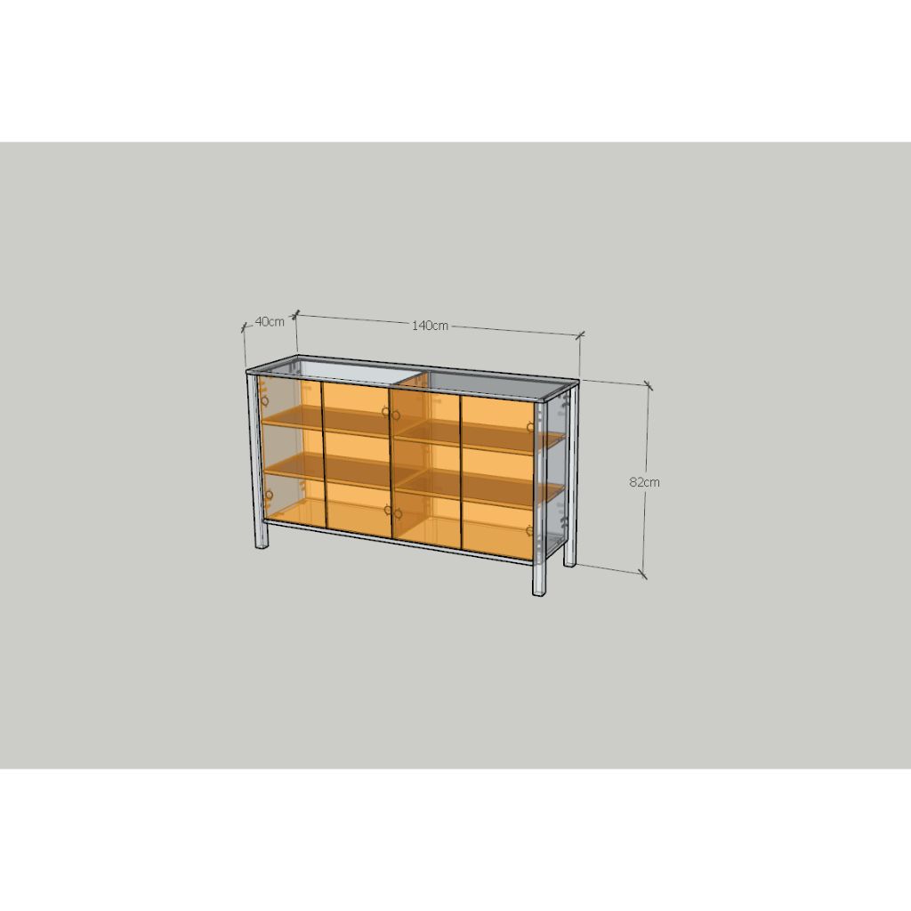 HAPPY FURNITURE , Kệ lưu trữ 3 tầng - MOKA, TLT_045 , 140cm x 40cm x 82cm DxRxC