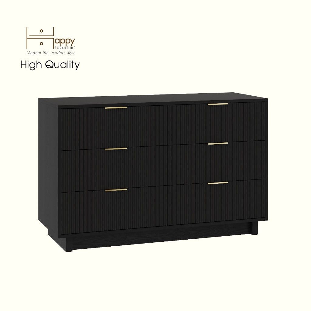 HAPPY FURNITURE , Tủ lưu trữ 6 ngăn kéo - NAMI, THK_241 , 120cm x 45cm x 76cm DxRxC